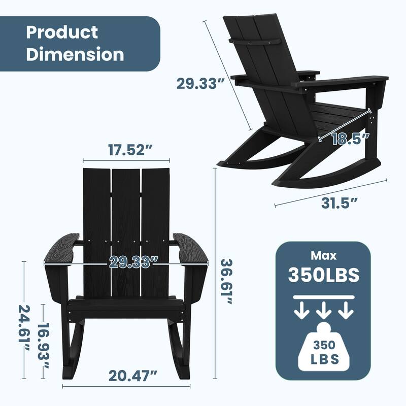 Modern Rocking Plastic Outdoor Adirondack Chair