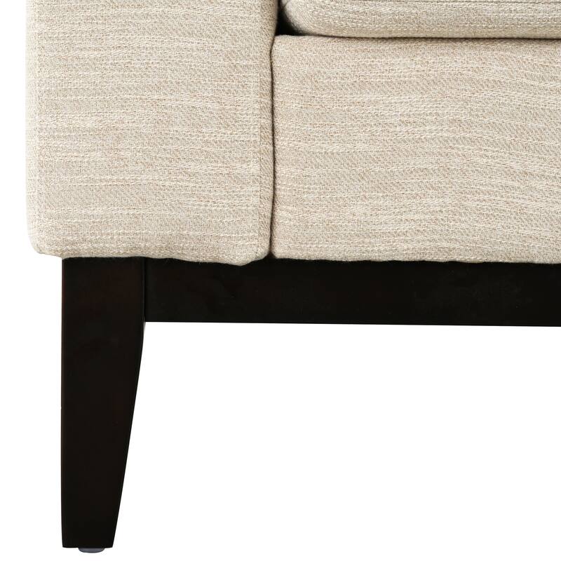 Roomfitters Comfy 3-Seat Sofa with Wooden Legs, Modern Upholstered Couch for Living Room and Study