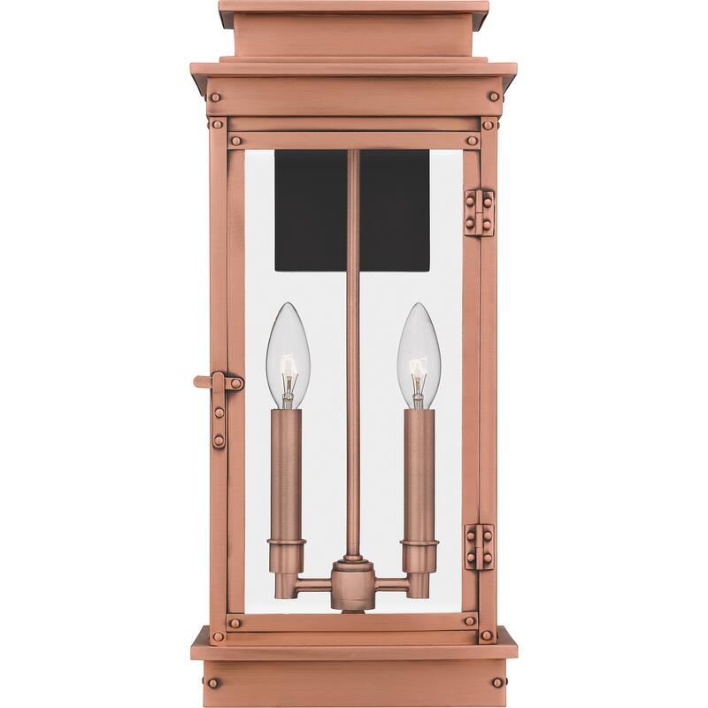 Noelle 2-Light Aged Copper Outdoor Wall Lantern