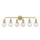 preview thumbnail 9 of 8, Modern Glam 6-light Bathroom Vanity Light with Crystal Shade - 44 inches