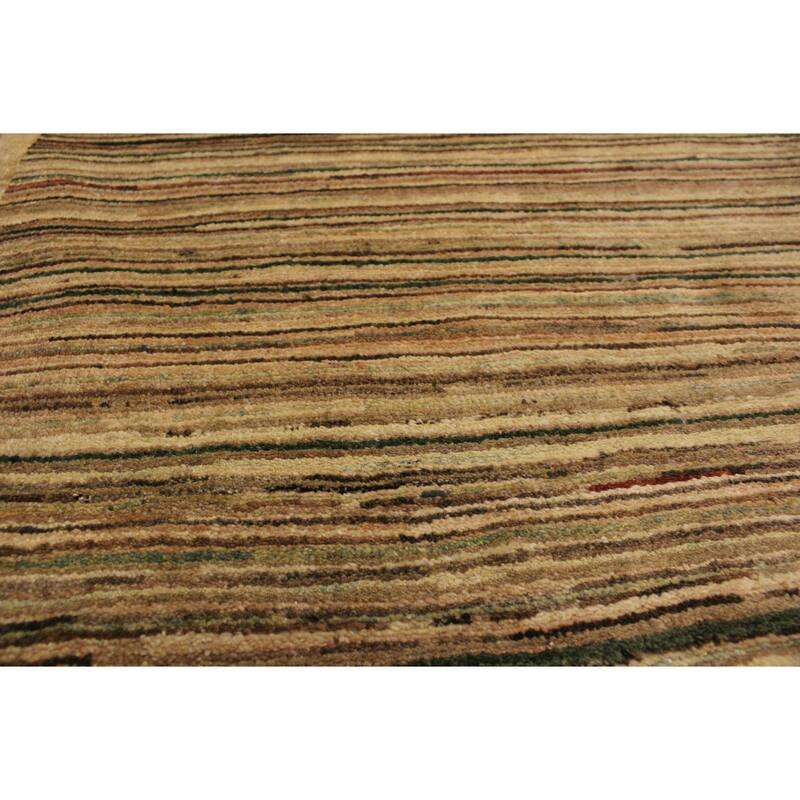 Modern Minimalist Gabbeh Hand Knotted Wool Area Rug