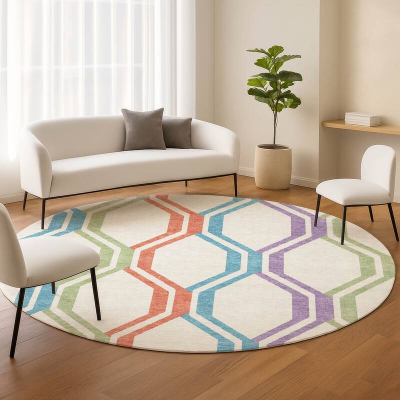 Machine Washable Indoor/ Outdoor Contemporary Dimensions Chantille Rug