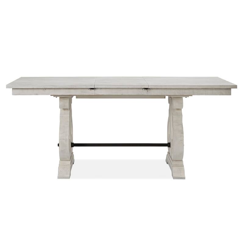 Magnussen Home Bronwyn Alabaster And Toasted Nutmeg Extendable Rectangular Counter Height Dining Table - 36''W x 66''D x 36''H