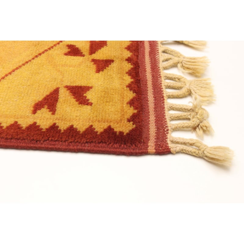 ECARPETGALLERY Hand-knotted Color Transition Gold Wool Rug - 2'8 x 8'4
