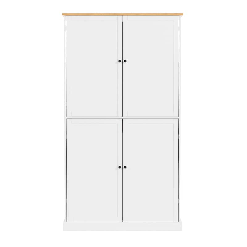 Freestanding Kitchen Pantry w/ Drawer, Adjustable Shelves,Door Shelves