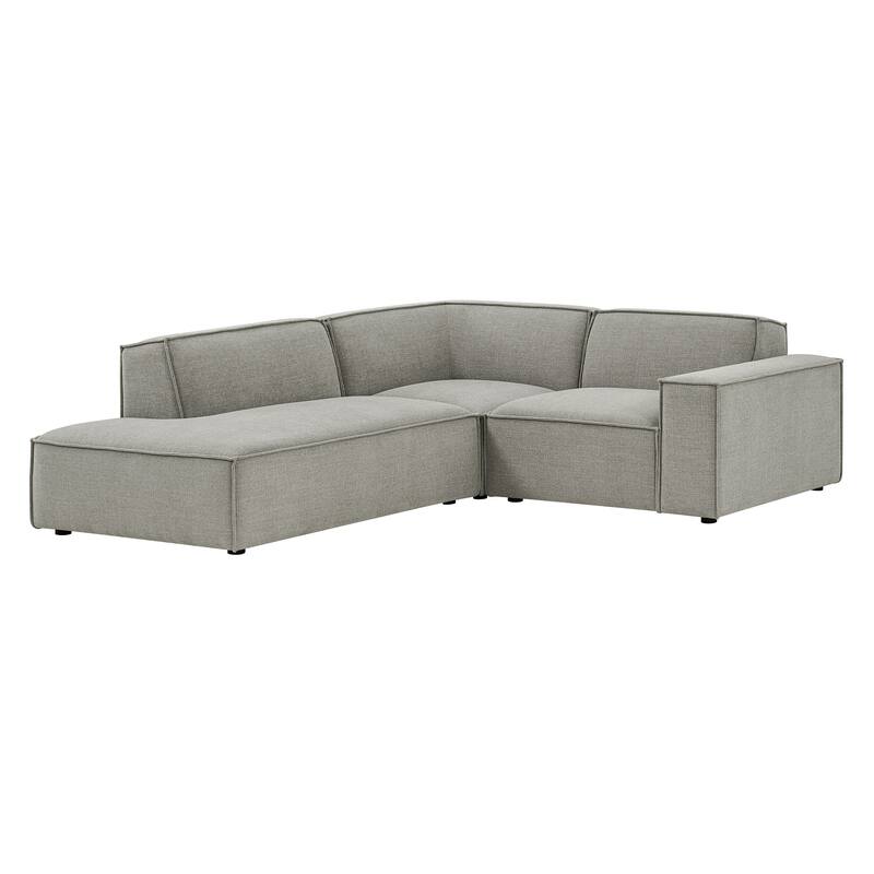 Restore 3-Piece Performance Fabric Upholstered Modular L-Shaped Sectional Sofa