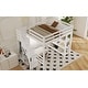 preview thumbnail 23 of 30, Wooden Loft Bed Frame with 4-tier Storage Shelf, Small Wardrobe, White LED Light and Storage Staircase, Space Saving Storage Bed