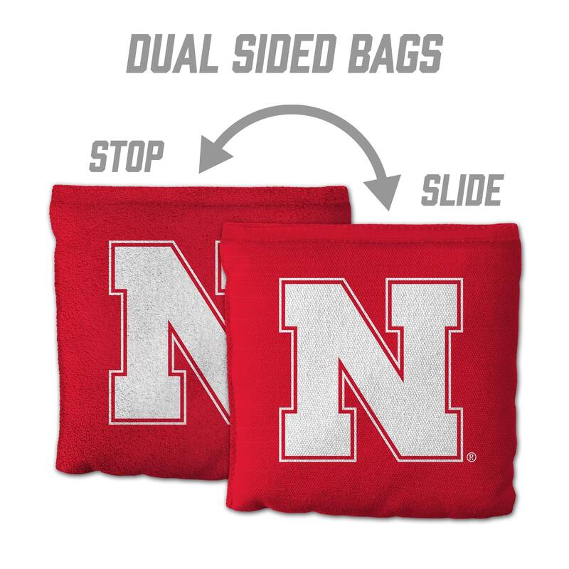 Nebraska Cornhuskers NCAA Dual Sided Pro Stop & Slide Cornhole Bags