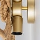 preview thumbnail 6 of 7, Daisy 3-light Modern Coastal Rattan Wall Sconce Flower Wall Decor Light - 24 In. Wide