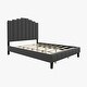 preview thumbnail 20 of 55, Tufted Upholstered Platform Bed with Sturdy Center Legs and Elegant Headboard for Bedroom by HULALA HOME