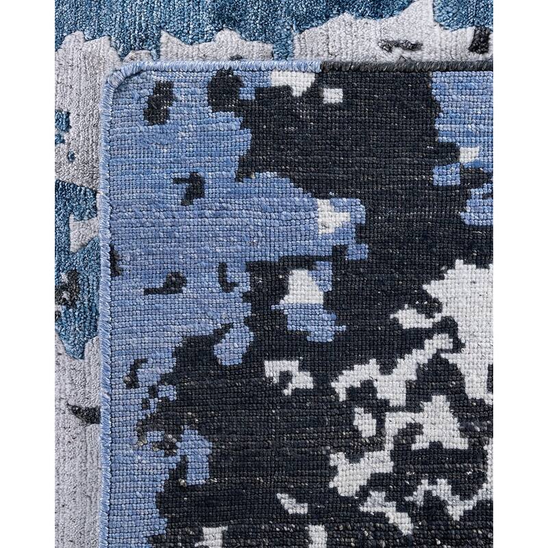Modern One-of-a-Kind Hand-Knotted Area Rug - Gray, 9' 1" x 12' 1" - 9' 1" x 12' 1"
