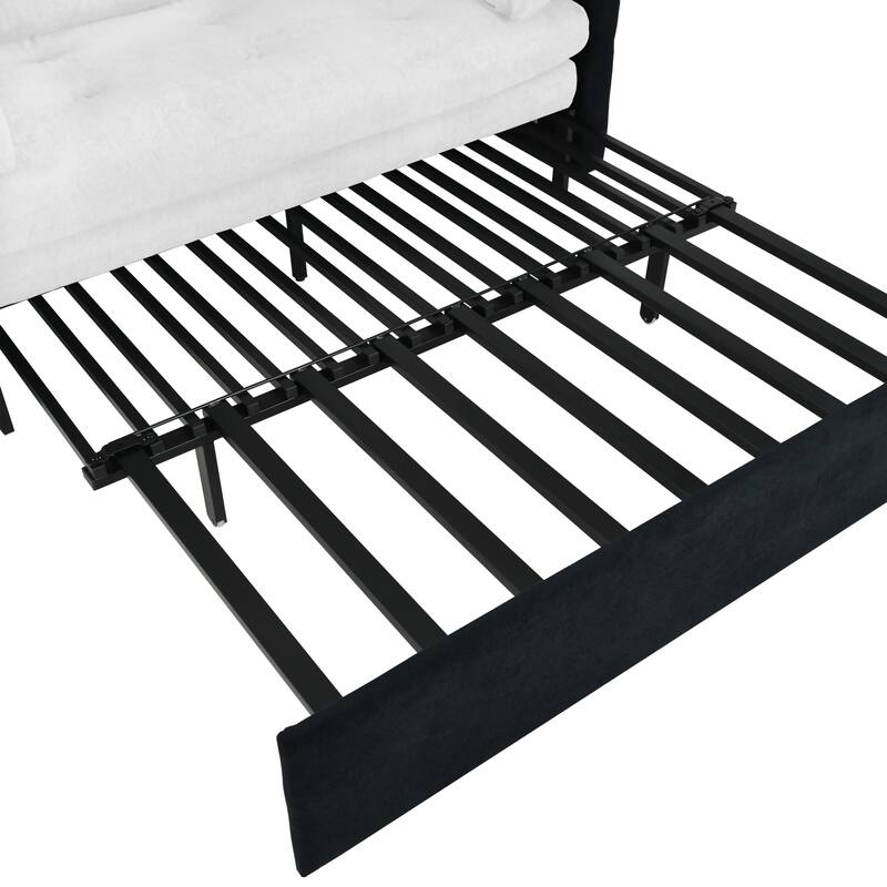 GDFStudio - Convertible Pull Out Sofa Bed Queen Size, 3-in-1 Convertible Sleeper Couch with Thickened Cushions and Side Storage