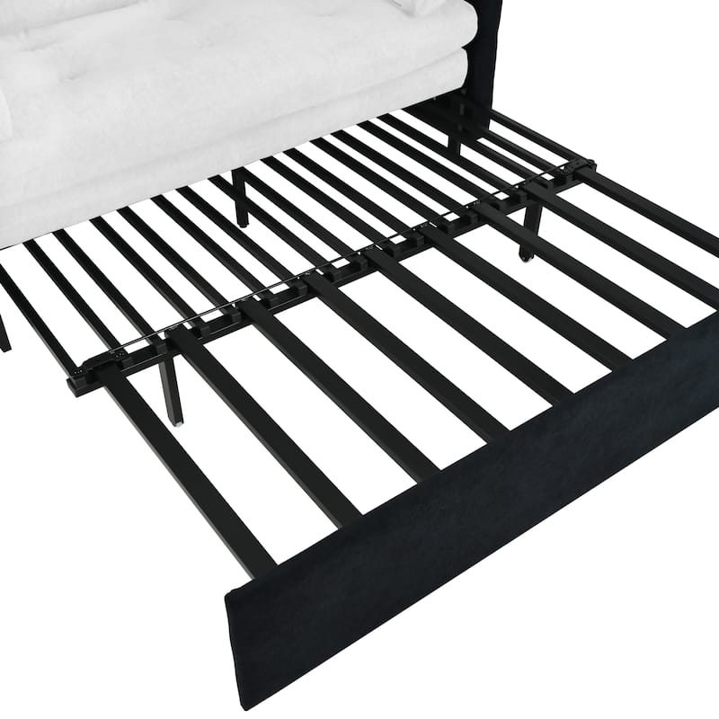 Queen Convertible Pull Out Sofa Bed, Sleeper Sofa Couch with Thicked Cushions, Loveseat Sofa with Side Storage