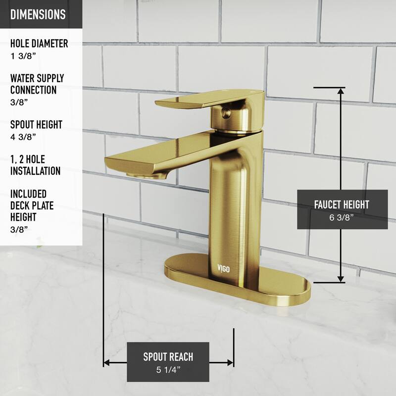 VIGO Davidson 6" H Single Handle Single Hole Bathroom Faucet
