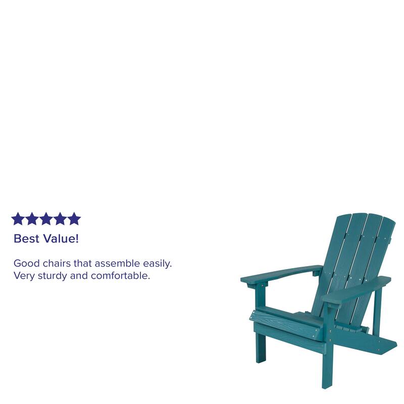 Outdoor All-Weather Poly Resin Wood Adirondack Chairs (Set of 2)
