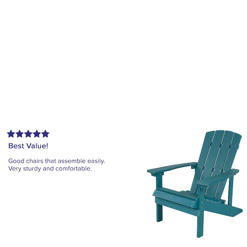 Outdoor All-Weather Poly Resin Wood Adirondack Chair - 29.5"W x 33.5"D x 35"H