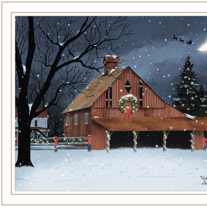 HomeRoots Night Before Christmas White Framed Wall Art