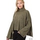 preview thumbnail 6 of 5, JED Women's Bell Sleeve High Low Mock Neck Sweater Top