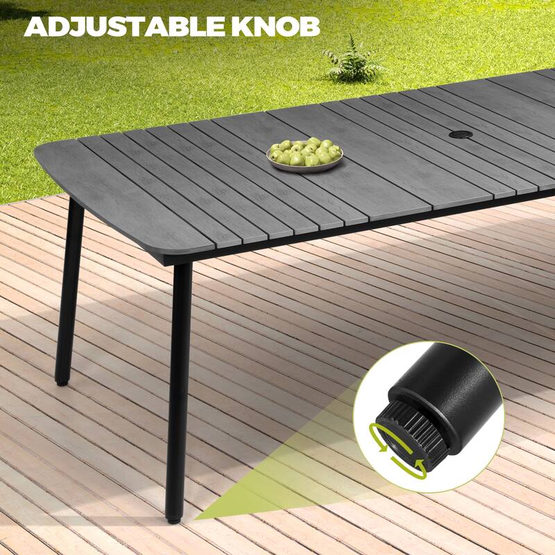 VredHom Outdoor Rectangular Aluminum Dining Table