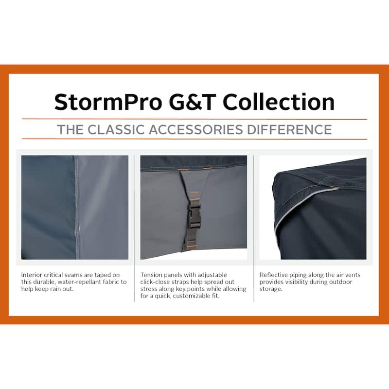 Classic Accessories StormPro RainProof Heavy-Duty Compact Utility Tractor Cover - Seatback to cowling front up to 79"L