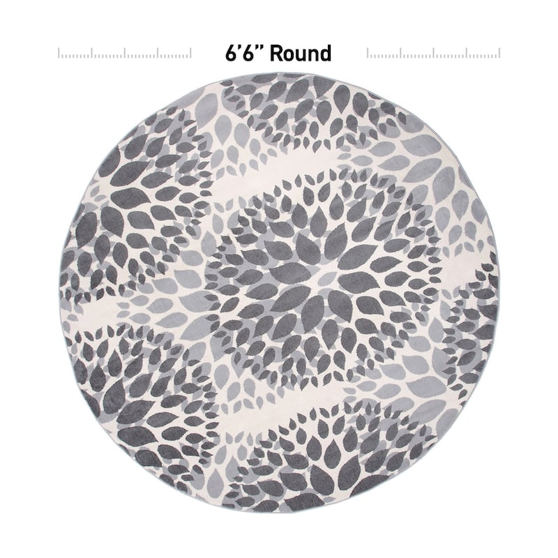 World Rug Gallery Modern Floral Circles Area Rug