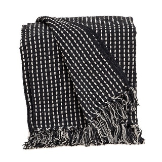Black and White Handloom Woven Throw Blanket - Bed Bath & Beyond - 36297350