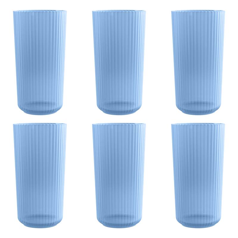 Abode Homewares Mesa PP Drinking Glass - 22 oz - Set of 6 - Blue