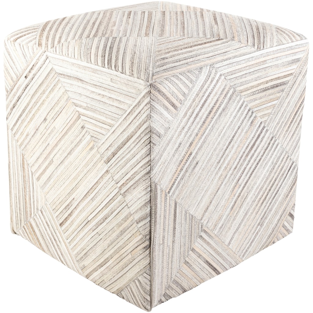 Rilley Geometric Hair on Hide Pouf