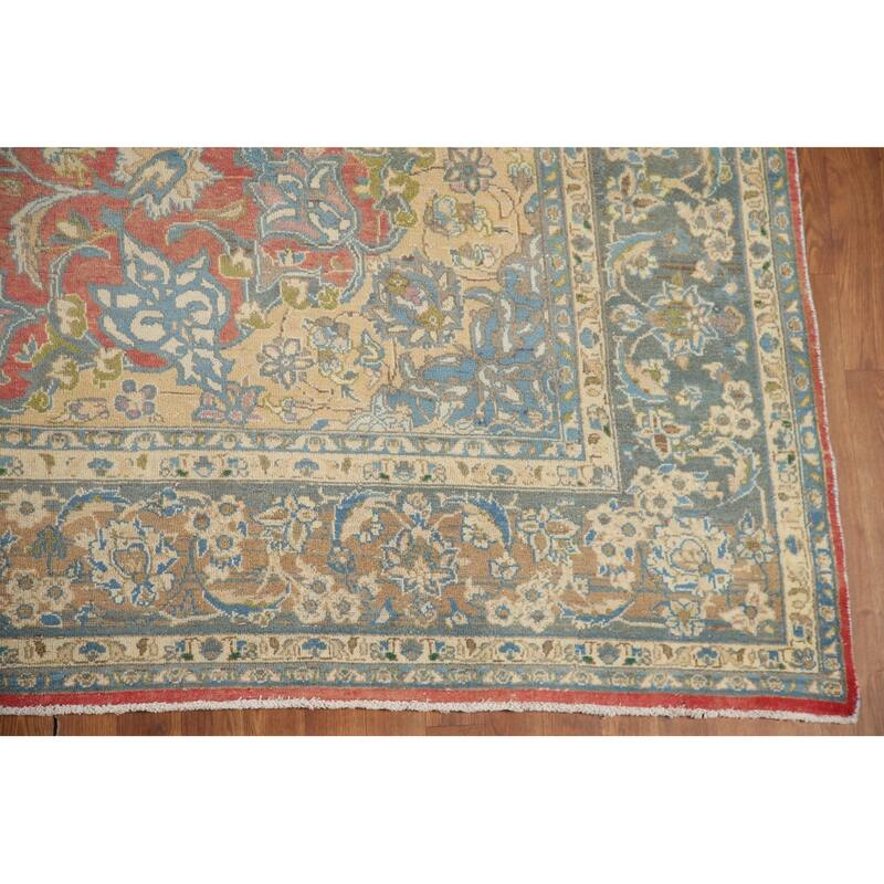 Hand Knotted Oriental 100% Wool Carpet Traditional Floral Oranges & Rust Najafabad Area Rug - 12' 3'' X 8' 1''