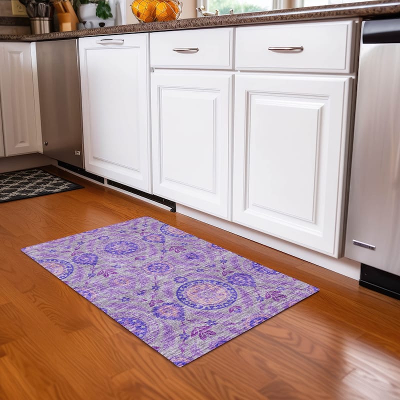 Machine Washable Indoor/ Outdoor Chantille Boho Suzani Rug