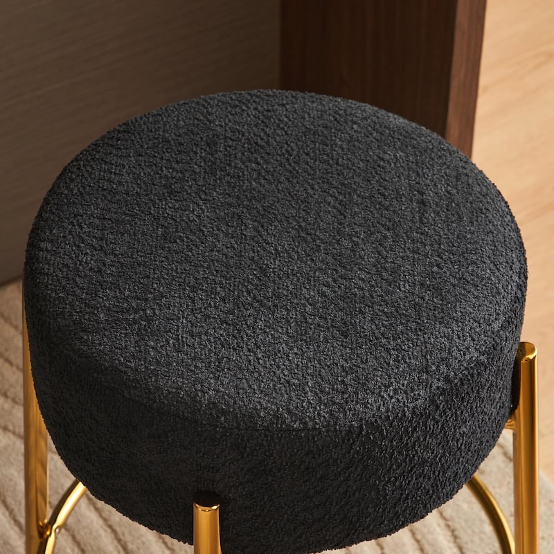 Set of 2 Contemporary Round Bar Stools - 24" Height, Ideal for Kitchens, Coffee Shops, and Bars