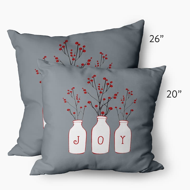 Joy Christmas Indoor/Outdoor Throw Pillow