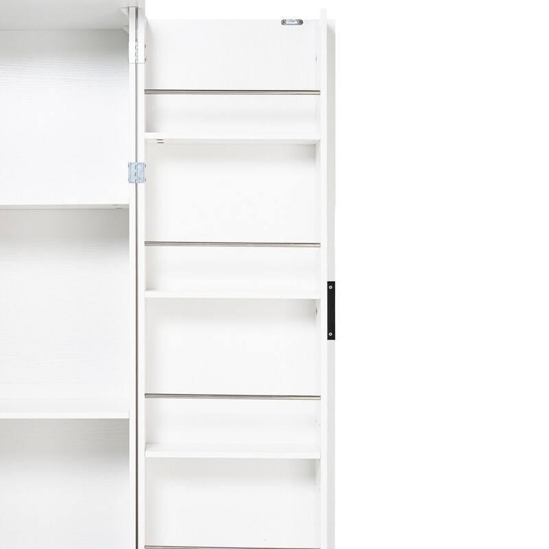 72" Fluted Kitchen Pantry Cabinet, Freestanding Cupboard Storage Cabinet with 2 Drawers for Smart Organization
