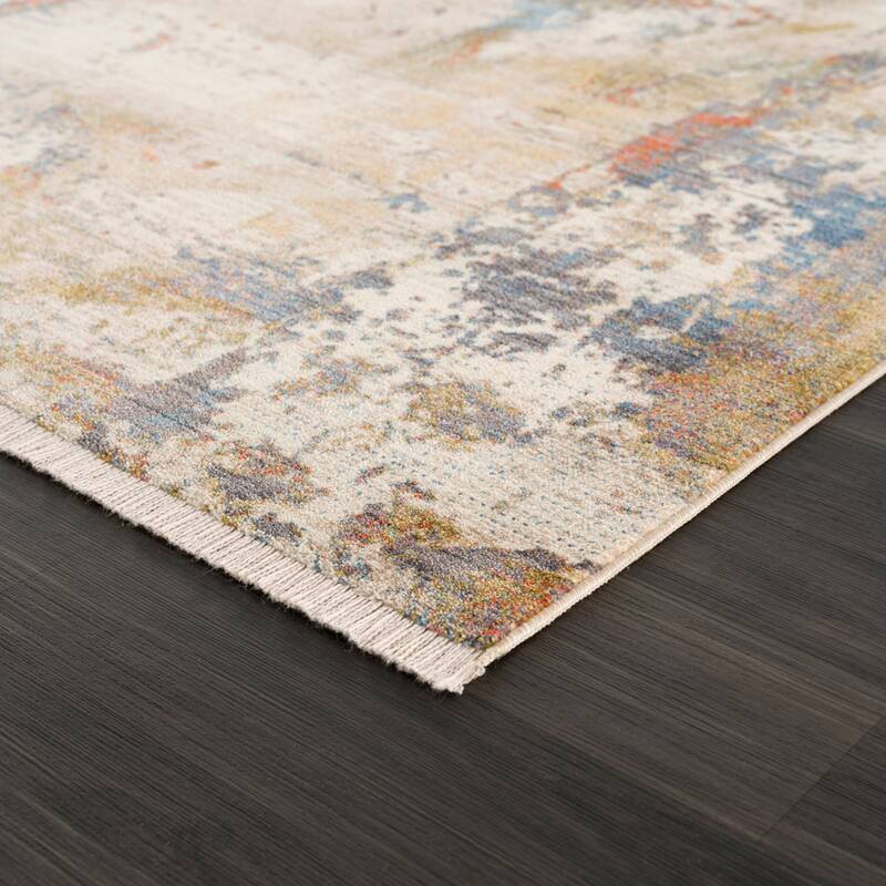 Teja Distressed Abstract Area Rug By HomeRoots - 2' X 6'