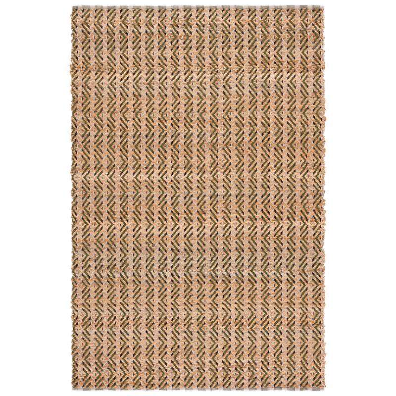 SAFAVIEH Handmade Natural Fiber Emel Farmhouse Jute Rug - 4' x 6' - Natural/Green