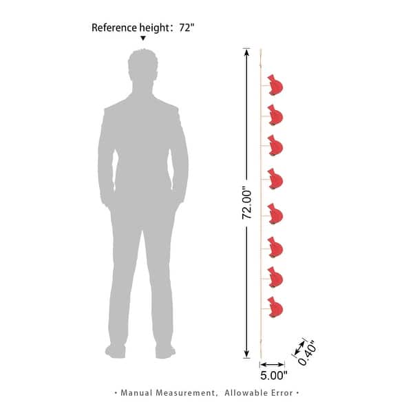 dimension image slide 3 of 5, Glitzhome 6 Feet Metal Red Truck Christmas Garland Wall Hanging Decor