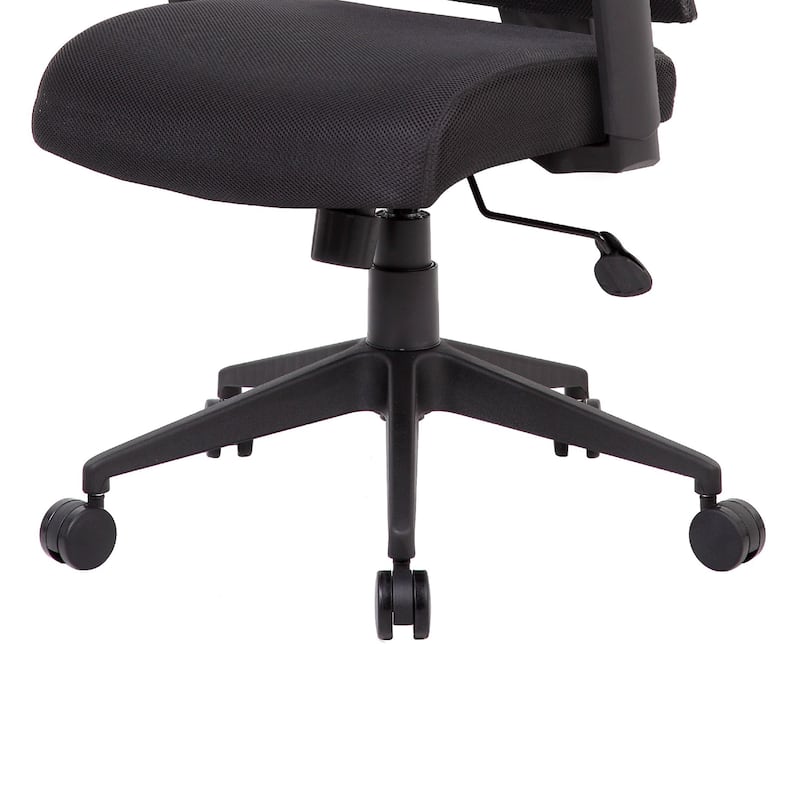 Rolling Task Chair, Black Mesh Back, Nylon Base, Height Adjustable
