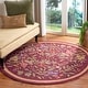 preview thumbnail 6 of 104, SAFAVIEH Handmade Chelsea Jalisa French Country Floral Wool Rug 3' Round - Burgundy - Round