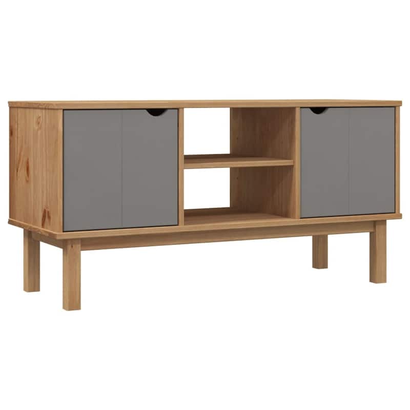 vidaXL TV Cabinet OTTA 44.7"x16.9"x22.4" Solid Wood Pine - 44.7" x 16.9" x 22.4"