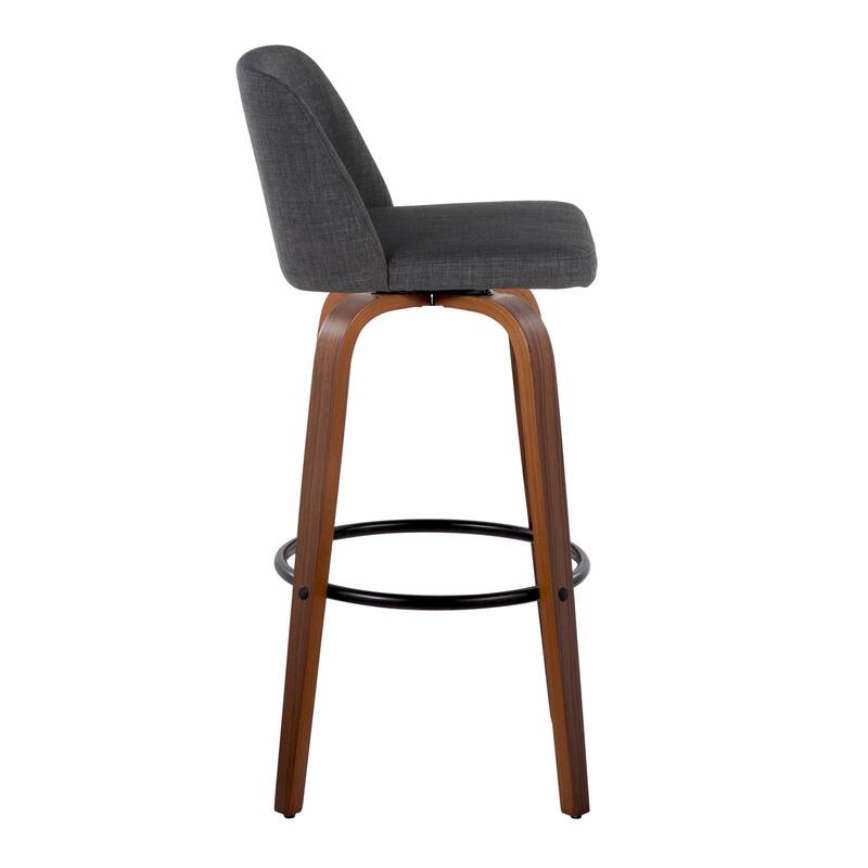 Carson Carrington Vallberga 30" Fixed-Height Bar Stool with Walnut Wood Base (Set of 2)
