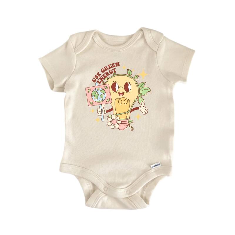 Use Green Energy Earth Day - Baby Boy Girl Clothes Infant Bodysuit Funny Cute Newborn - Natural - Newborn