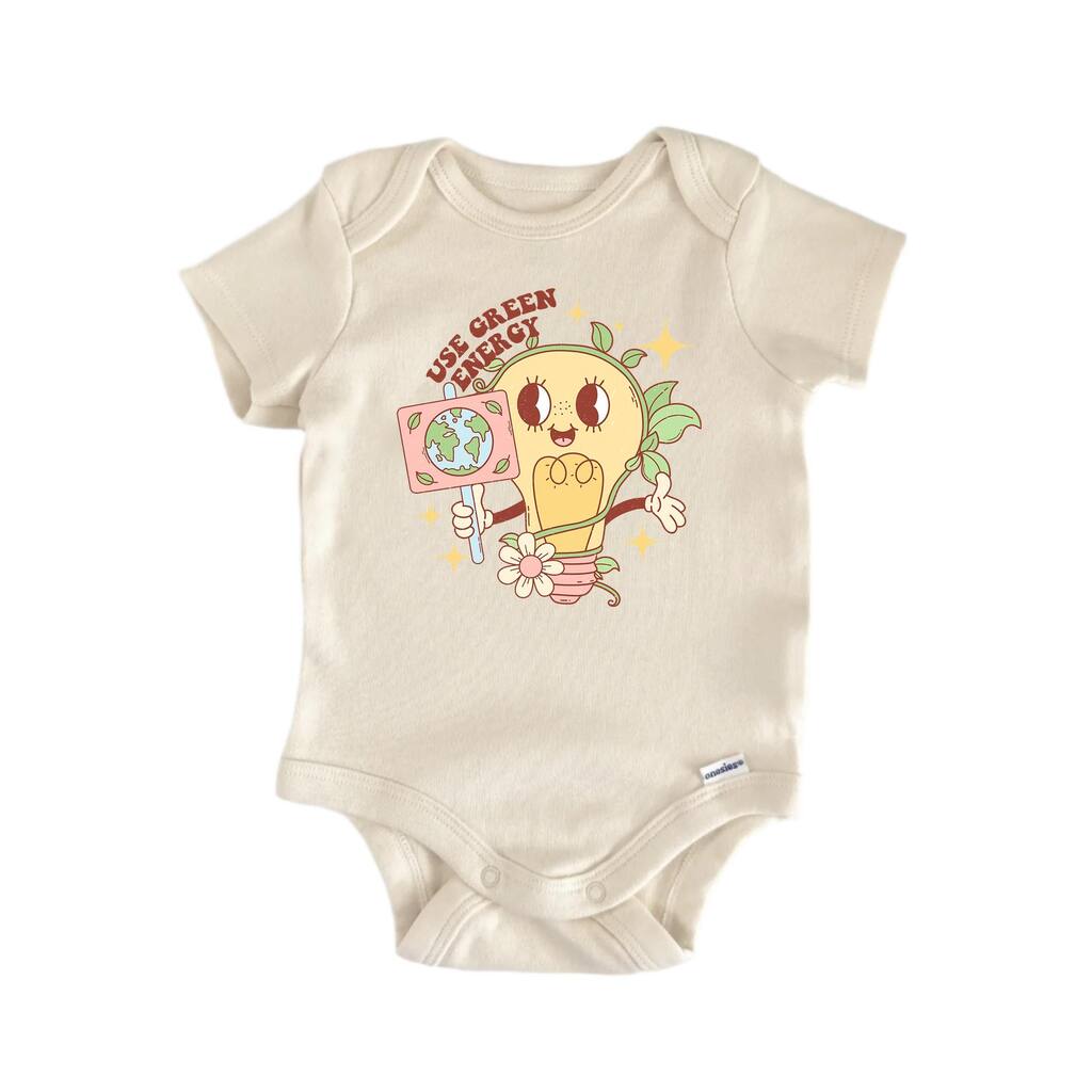 Use Green Energy Earth Day - Baby Boy Girl Clothes Infant Bodysuit Funny Cute Newborn