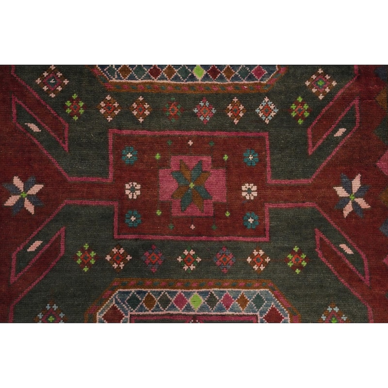 Hand Knotted Oriental 100% Wool Carpet Traditional Tribal Red Ardebil Runner Rug - 12' 11'' X 3' 8''