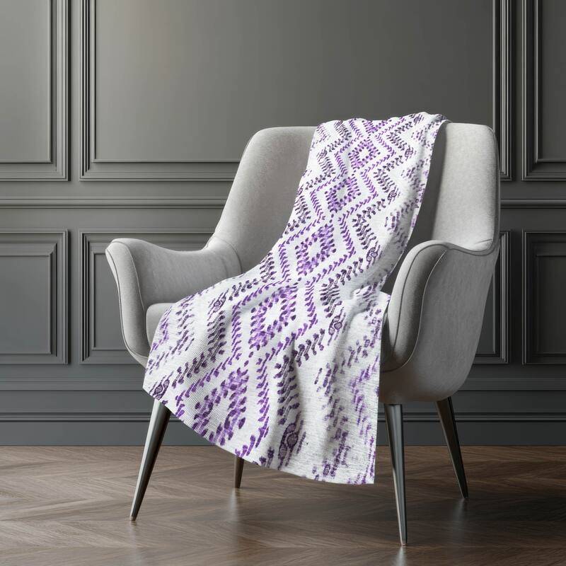 Premium Machine Washable Boho Global Sherpa Throw Blanket