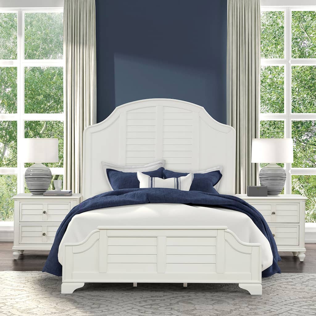 Furniture of America Skye Coastal 3-Piece Antique White Wood King Panel Bedroom Set