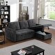 preview thumbnail 14 of 30, Morden Fort Velvet Reversible Sleeper Sectional Sofa L-Shape 3 Seat Sectional Couch with Storage