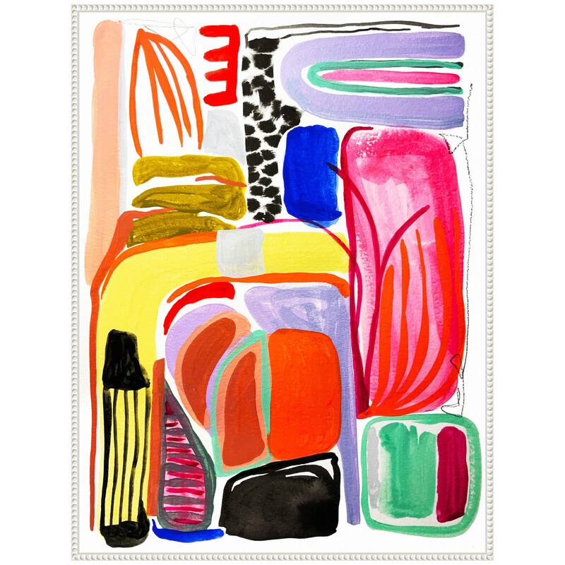 Kate and Laurel Sylvie Abstract 08 Framed Canvas by Emma Daisy