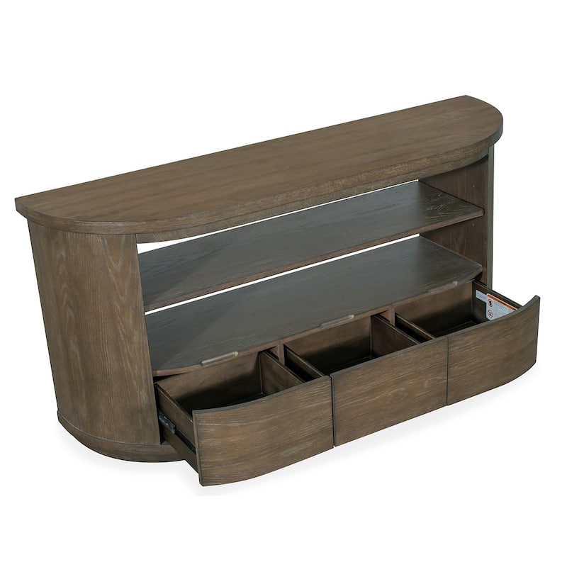 Magnussen Home Bosley Lt. Brown Porpoise Demilune Console - 60''W x 17''D x 29''H