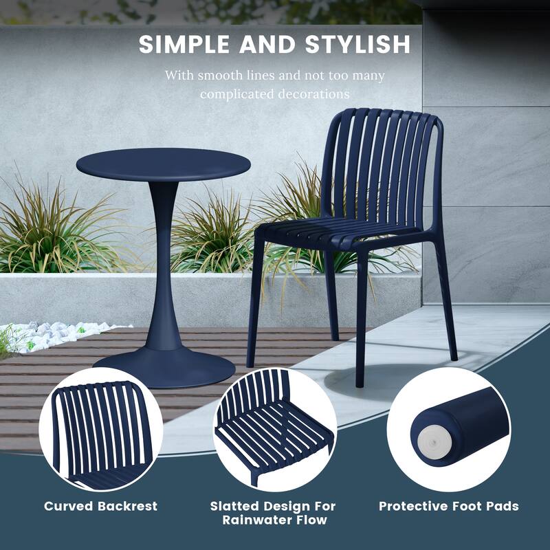 Frond and Form Outdoor Stacking Dining Side Chair (Set of 2)