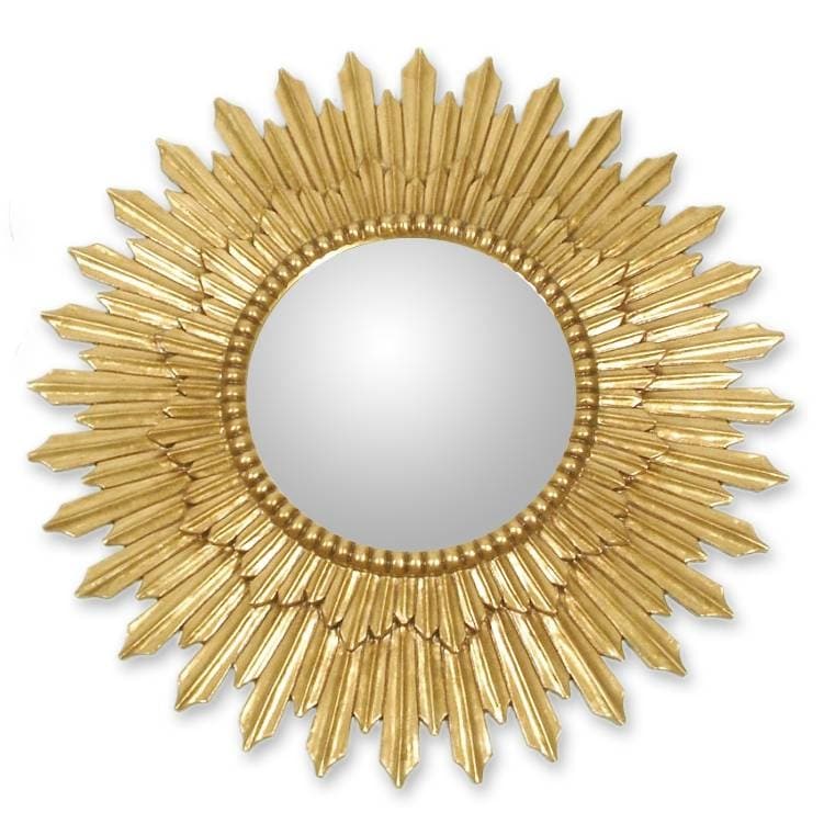 preview thumbnail 1 of 1, Handmade Sunbeams Mohena Wood Frame Mirror(Peru)